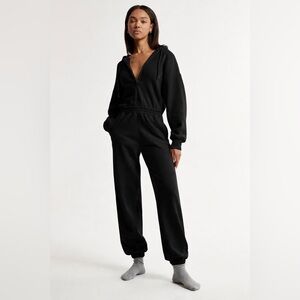 Abercrombie Long-Sleeve Hooded Fleece Jumpsuit